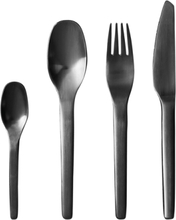 Ensō Cutlery - Black Finish 16 Pcs Set Home Tableware Cutlery Cutlery Set Black Aida