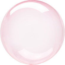 Folieballong Crystal Clearz Rund Rosa - Liten