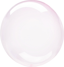 Folieballong Crystal Clearz Rund Ljusrosa - Liten