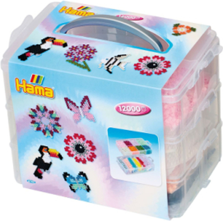 Hama Midi Large Storage Box 12.000 Pcs Toys Creativity Drawing & Crafts Craft Pearls Multi/mønstret Hama*Betinget Tilbud