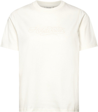 "Penny Embroidery Tee Designers T-shirts & Tops Short-sleeved Cream HOLZWEILER"