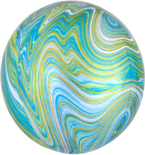 Blå, Grønn og Gullfarget Marble Metallisk Orbz / Ballongboble 38 cm