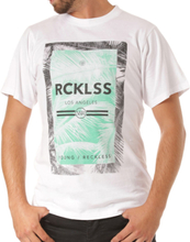 YOUNG & RECKLESS Pacific Eden Herren T-Shirt Baumwoll-Shirt mit Palmen-Schriftzug-Print MTS3194WHT-300 Weiß