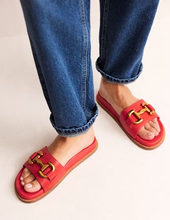 Iris Slipper-Sandalen mit Trensendetail Damen Boden, Rotes Leder