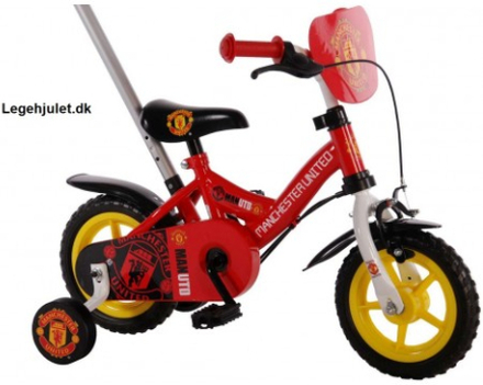 Manchester United 10 tommer Børnecykel med forældre styre stang
