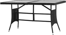 vidaXL Hagebord svart 140x80x74 cm polyrotting