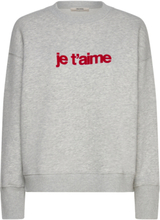 Oscar Pmo Je T Aime Floc Designers Sweatshirts & Hoodies Sweatshirts Grey Zadig & Voltaire