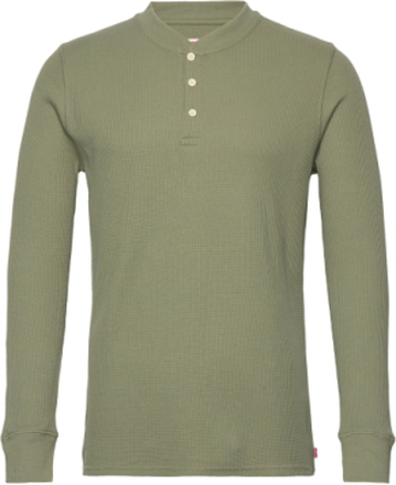 Ls Thermal 3 Bttn Henley Bluis Tops T-Langærmet Skjorte Green LEVI´S Men