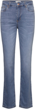 Pzemma Hw Jeans Medium Straight Leg Bottoms Jeans Straight-regular Blue Pulz Jeans