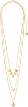 "Necklace Carol Gold Plated Crystal Accessories Jewellery Necklaces Statement Necklaces Gold Pilgrim"