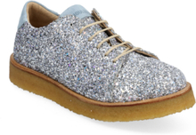 Shoes - Flat - With Lace Snörade Skor Låga Silver ANGULUS