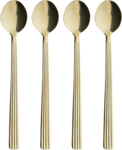 Raw Cafe Latte Spoon 4 Pcs Giftbox Home Tableware Cutlery Spoons Tea Spoons & Coffee Spoons Gold Aida