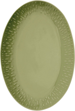 Confetti Oval Dish W/Relief 1 Pcs. Giftbox Home Tableware Serving Dishes Serving Platters Green Aida