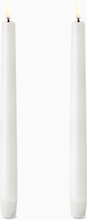 Stearinljus Elektriskt 2-pack 2,5x25 cm vit vax