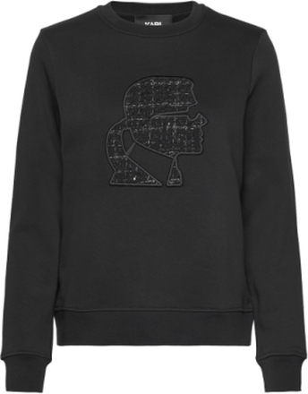 Boucle Profile Sweatshirt Designers Sweatshirts & Hoodies Sweatshirts Black Karl Lagerfeld