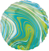 Blå, Grønn og Gullfarget Marble Folieballong 38 cm