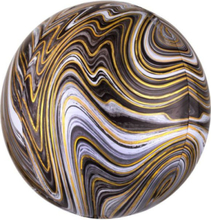 Brun, Hvit og Gullfarget Marble Metallisk Orbz / Ballongboble 40 cm