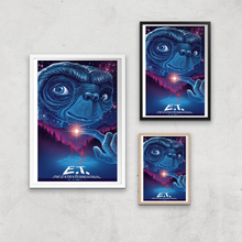 E.T. The Extra-Terrestrial X Ghoulish Print Giclee Art Print - A4 - Wooden Frame
