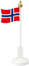 Norsk Flagg og Flaggstang i Tre 24 cm
