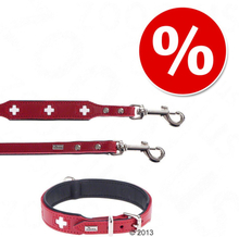 Sparset! HUNTER: Halsband Swiss + Hundeleine Swiss - Halsband Grösse 60 + Leine 200 cm/18 mm