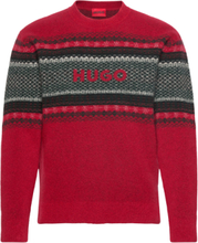 Soslo Designers Knitwear Round Necks Red HUGO