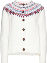 "Joelle Cotton Tops Knitwear Cardigans White Jumperfabriken"