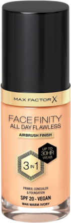 All Day Flawless 3In1 Foundation 44 Warm Ivory Foundation Makeup Max Factor