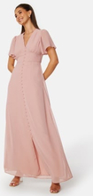 Bubbleroom Occasion Butterfly Sleeve Button Gown Dusty pink 34