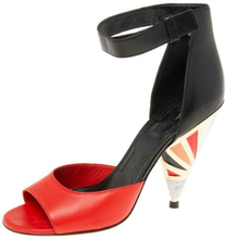 Pre-owned Cone Heel Ankle Strap Sandals
