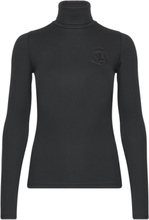 Crest Ribbed Turtleneck Tops Knitwear Turtleneck Black Polo Ralph Lauren