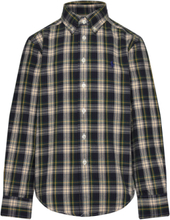 Plaid Brushed Cotton Oxford Shirt Tops Shirts Long-sleeved Shirts Multi/patterned Ralph Lauren Kids
