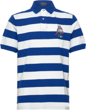 "Classic Fit Polo Bear Mesh Polo Shirt Tops Polos Short-sleeved Blue Polo Ralph Lauren"