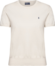 Cotton-Blend Short-Sleeve Sweater Tops T-shirts & Tops Short-sleeved Cream Polo Ralph Lauren