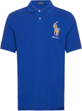 "Classic Fit Big Pony Mesh Polo Shirt Tops Polos Short-sleeved Blue Polo Ralph Lauren"
