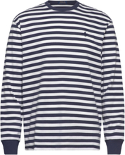 Classic Fit Striped Soft Cotton T-Shirt Tops T-Langærmet Skjorte Navy Polo Ralph Lauren