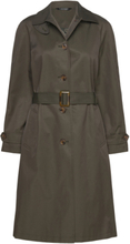 Belted Cotton-Blend Trench Coat Designers Coats Trench Coats Green Lauren Ralph Lauren