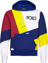 "Logo Color-Blocked Brushed Fleece Hoodie Tops Sweatshirts & Hoodies Hoodies White Polo Ralph Lauren"