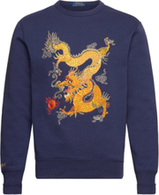 "Lunar New Year Dragon Fleece Sweatshirt Tops Sweatshirts & Hoodies Sweatshirts Navy Polo Ralph Lauren"