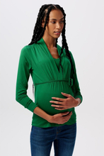 Zwangerschapsjurk Voedingsshirt Longsleeve Vhals Groen