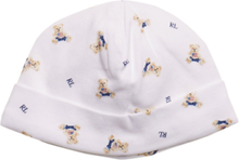 Polo Bear Cotton Interlock Hat Accessories Headwear Hats Baby Hats White Ralph Lauren Baby