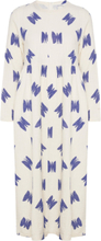 Butterfly Print Flared Long Dress Knælang Kjole White Bobo Choses