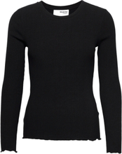 Slfanna Ls Crew Neck Tee S T-shirts & Tops Long-sleeved Svart Selected Femme*Betinget Tilbud