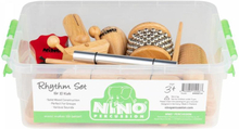 NINO Percussion Wooden Rhythm Set, 10 pcs w/Storage box, NINOSET14