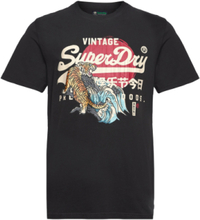 "Tokyo Vl Graphic T Shirt T-shirt Black Superdry"