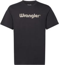 Logo Tee Tops T-Kortærmet Skjorte Black Wrangler