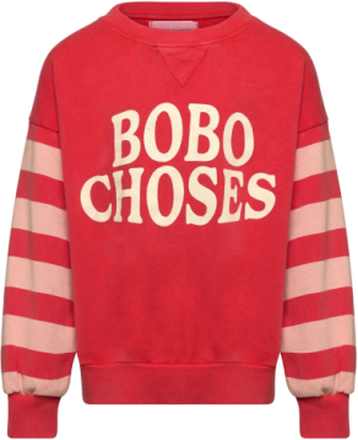Bobo Choses Stripes Sweatshirt Tops Sweatshirts & Hoodies Sweatshirts Red Bobo Choses