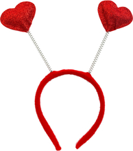 Diadem med Hjärtan Röd - One size