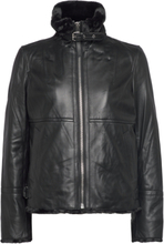 Alice Leather Bomber Jacket Skinnjakke Skinnjakke Svart Jofama*Betinget Tilbud