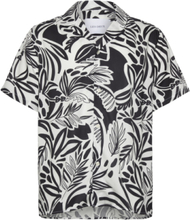 "Bob Flower Tencel Shirt Tops Shirts Short-sleeved Black Les Deux"