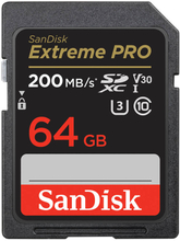 SANDISK SDXC Extreme Pro 64GB 200MB/s UHS-I C10 V30 U3